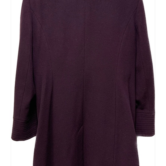 Plus size princess dress coat. Royal purple wool/cashmere blend. Size 16. - Picture 2 of 5